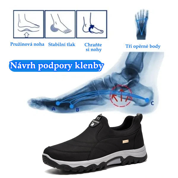 Pohodlná ortopedická obuv z semiše – měkká a pohodlná, s vynikající oporou – zmírňuje bolesti nohou.